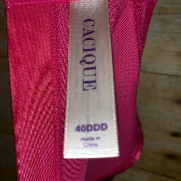 Cacique 40 DDD pink and black bra - Picture 6 of 7